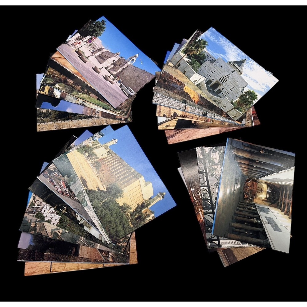 Vintage Postcards Jerusalem Bethlehem‎ Israel Holy Unposted Star Cards Lot of 28